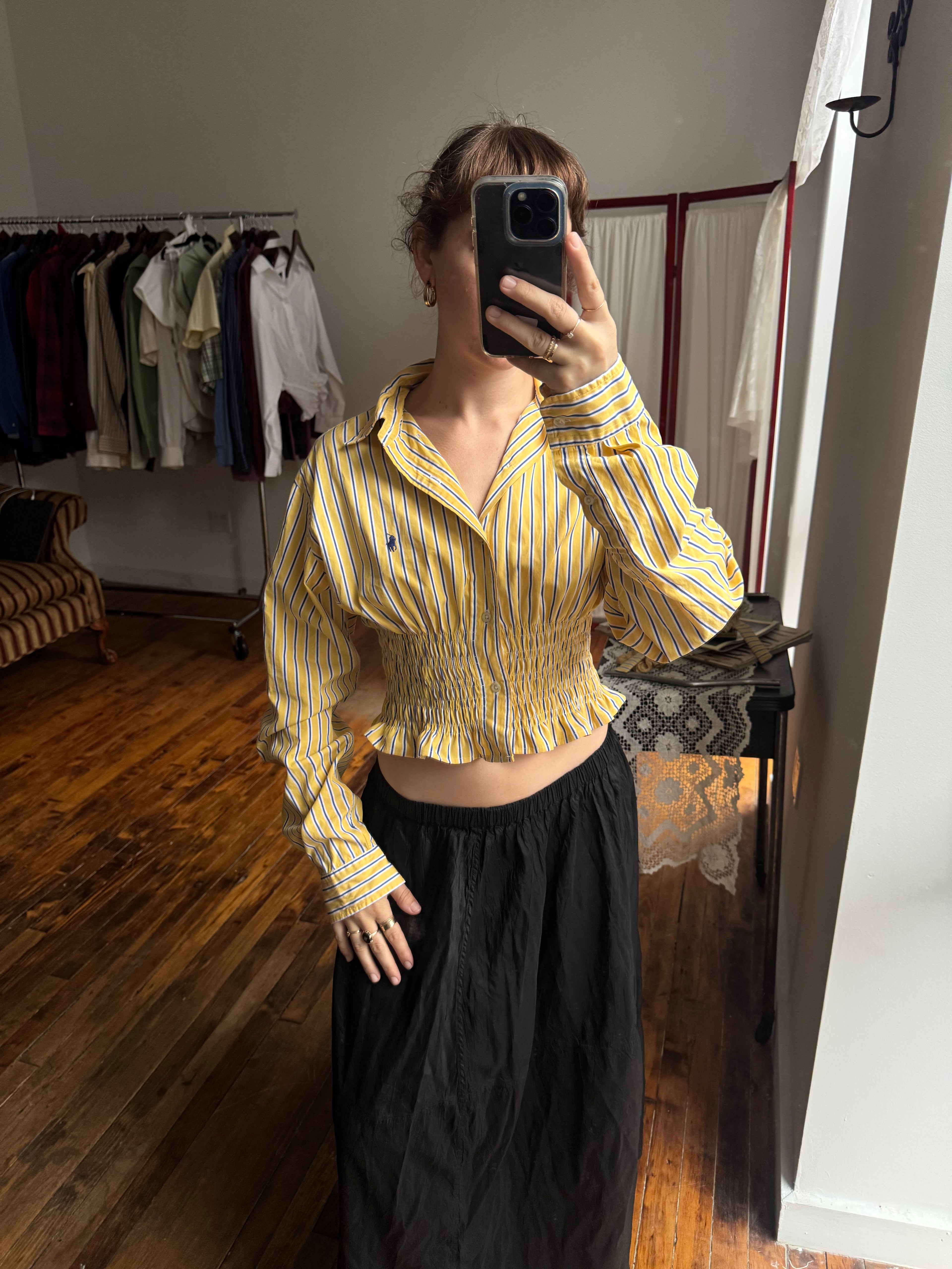 Marielle Top / Yellow & Blue Stripes (M)