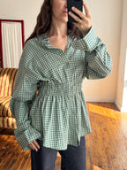 Elodie Top in Green Plaid (M/L)