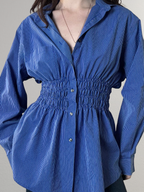 Marielle Top / Blue & Gray Stripes M