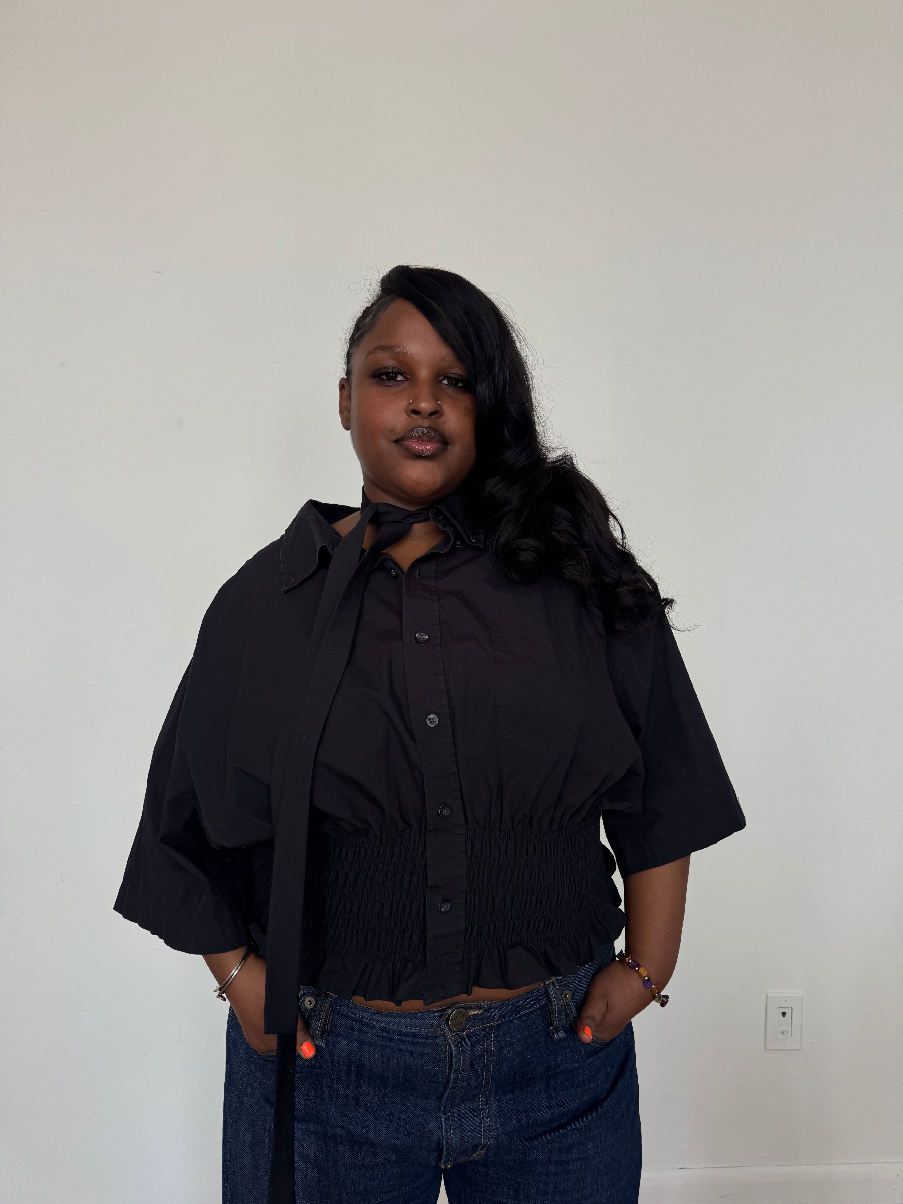 Marielle Top / Black Short Sleeve 2X-4X