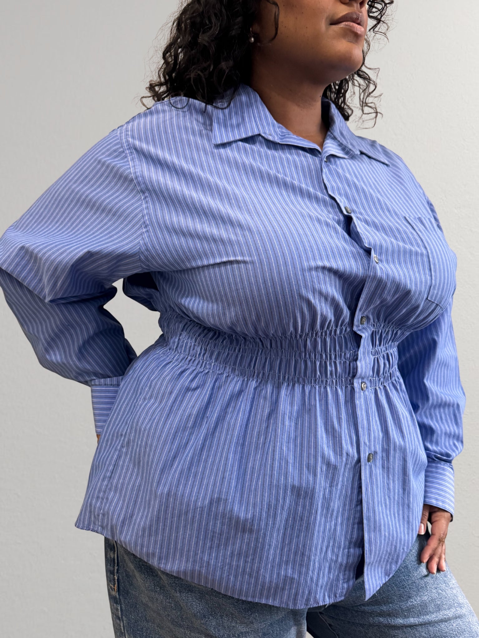 Marielle Top / Light Blue Stripes XL-1X