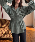 Elodie Top in Green Plaid (M/L)