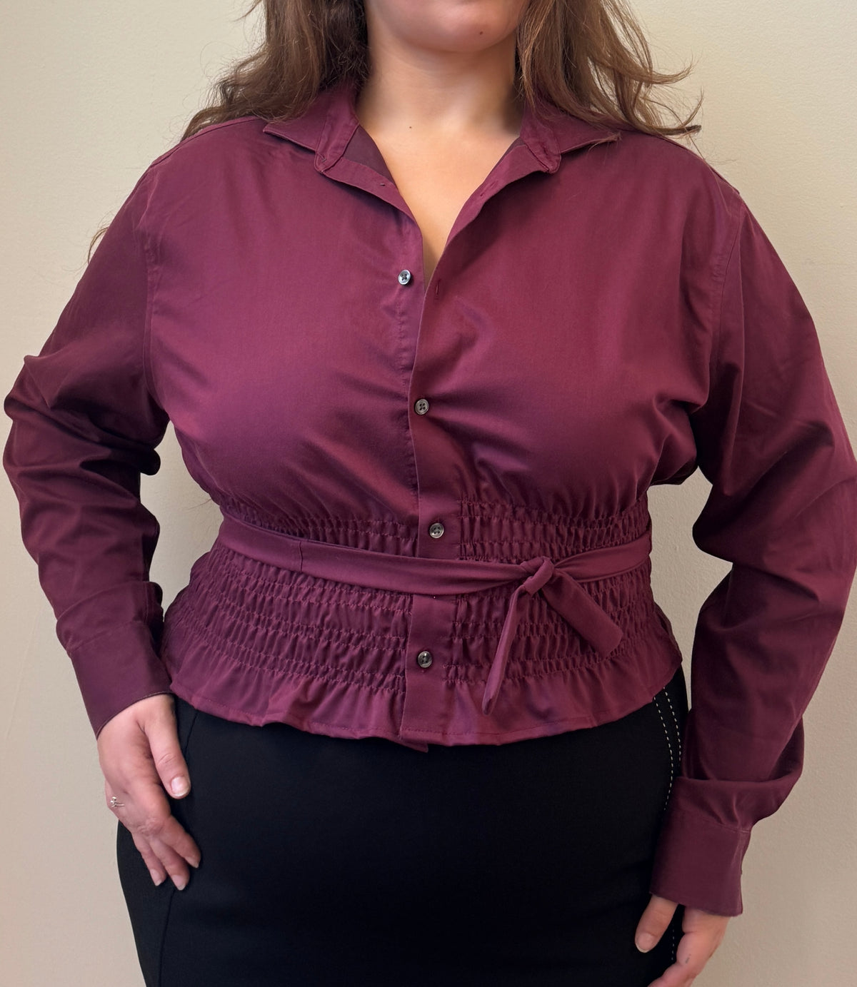 Marielle Top in BURGUNDY (1X-2X)