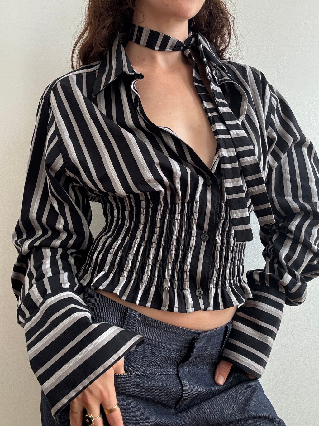 MARIELLE TOP in Shadow Stripes (S/M)