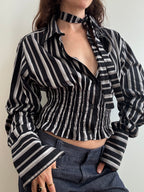 MARIELLE TOP in Shadow Stripes (S/M)