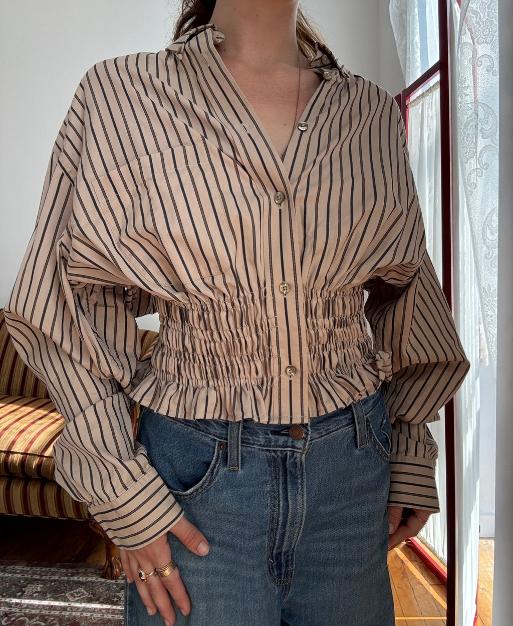 Marielle Top / Tan Stripes (M-XL)