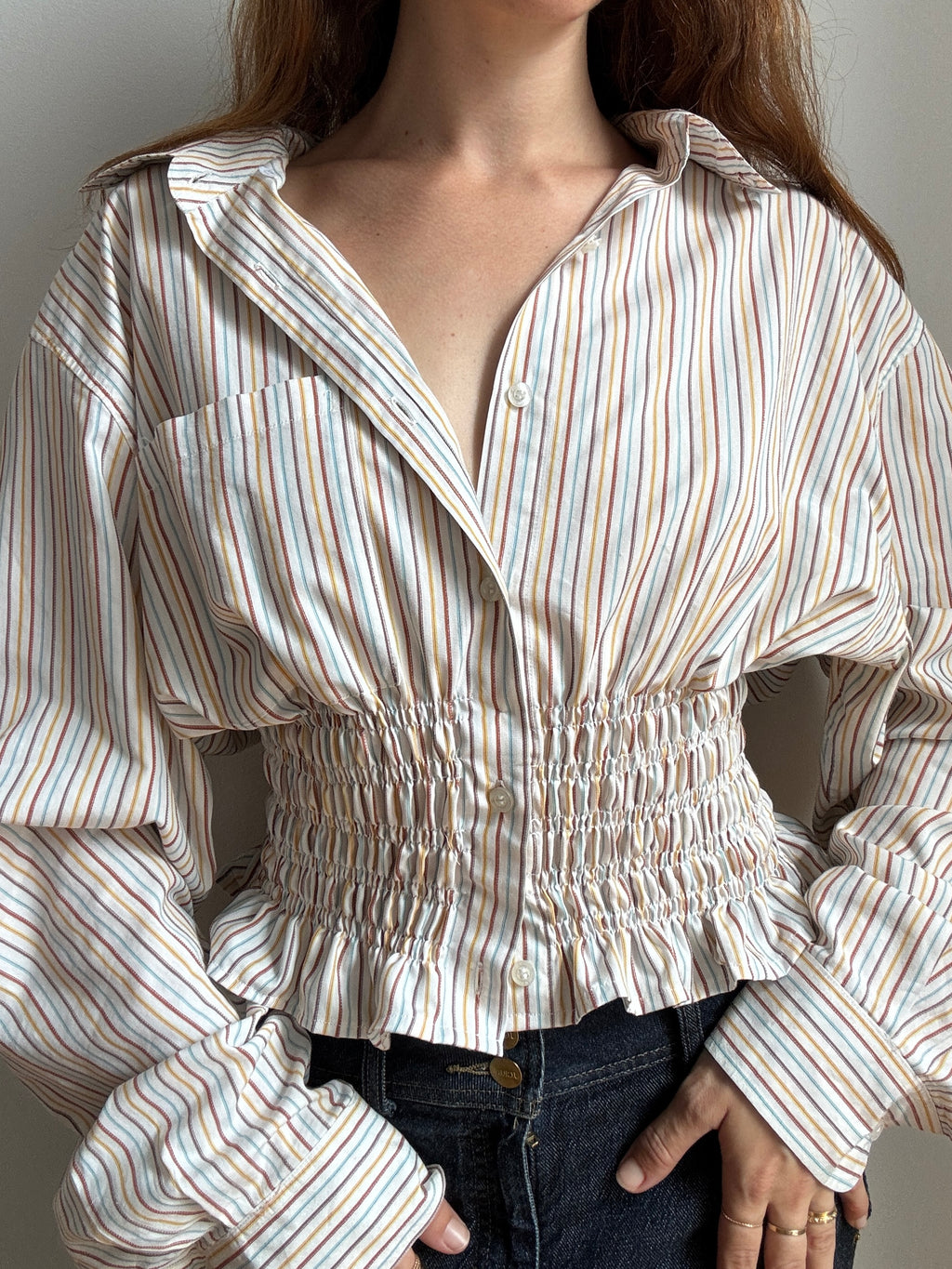 MARIELLE TOP in Whimsy Stripes (M/L)