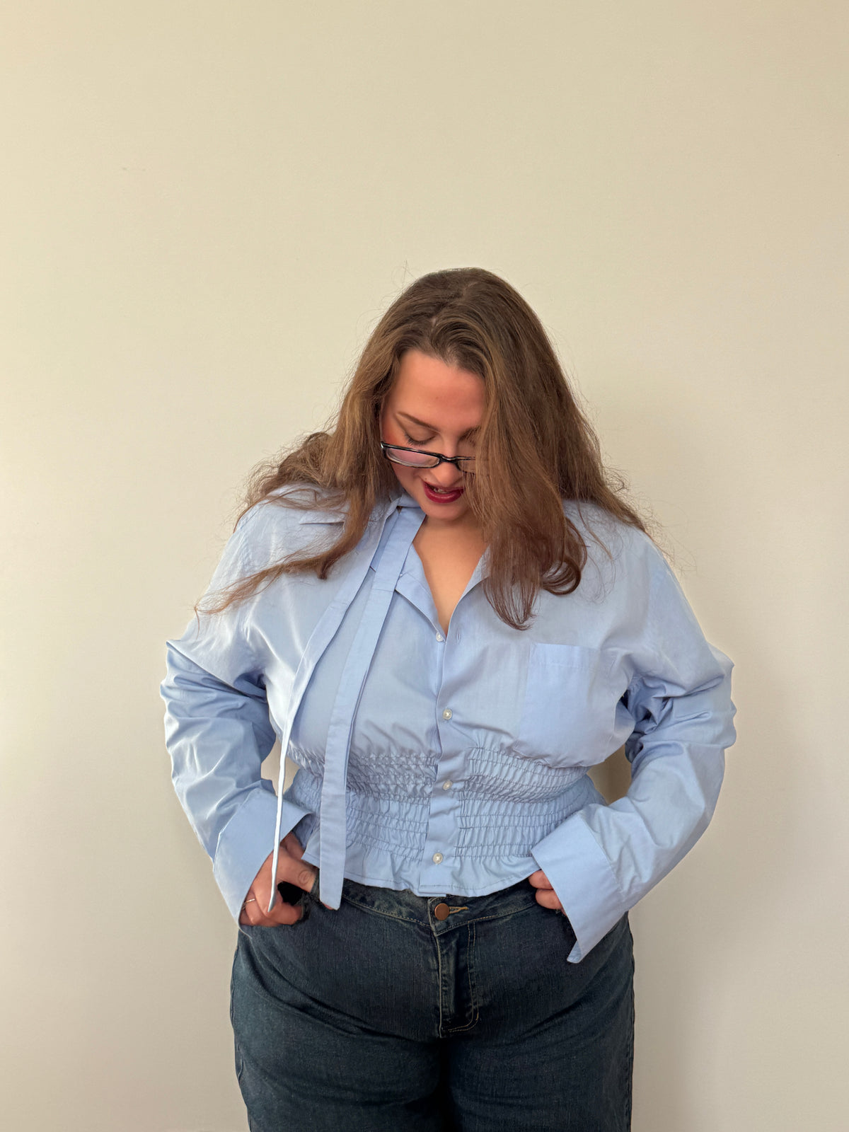 Marielle Top in BABY BLUE (XL-1X)