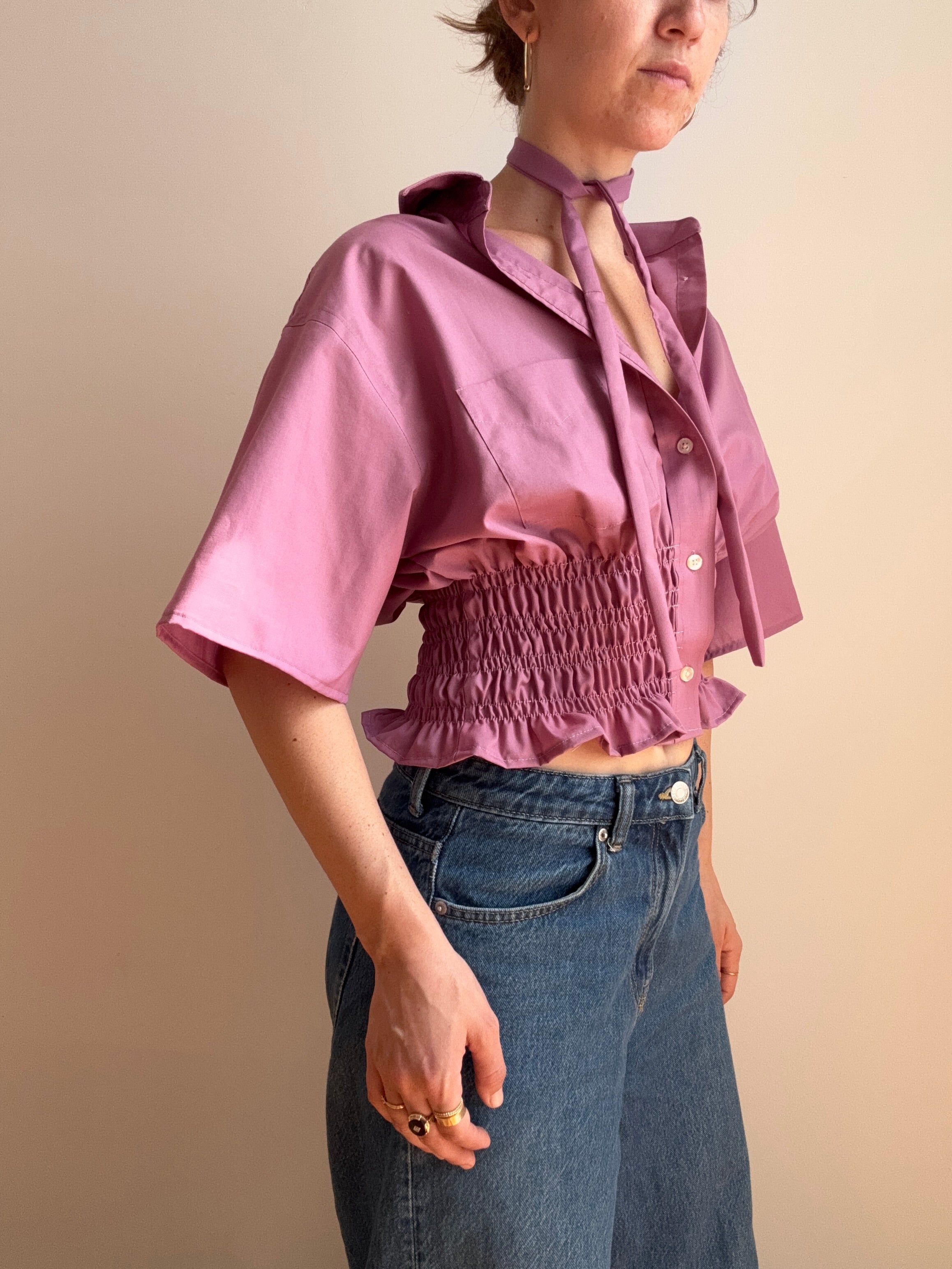 Marielle Top / Mauve Short Sleeves (S-M)