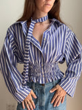 MARIELLE TOP in BLUE STRIPE (M/L)