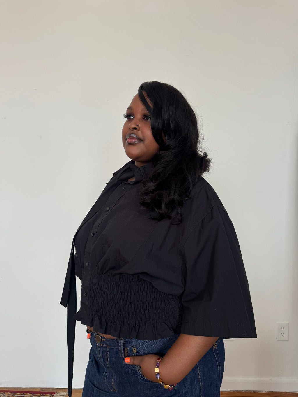 Marielle Top / Black Short Sleeve 2X-4X
