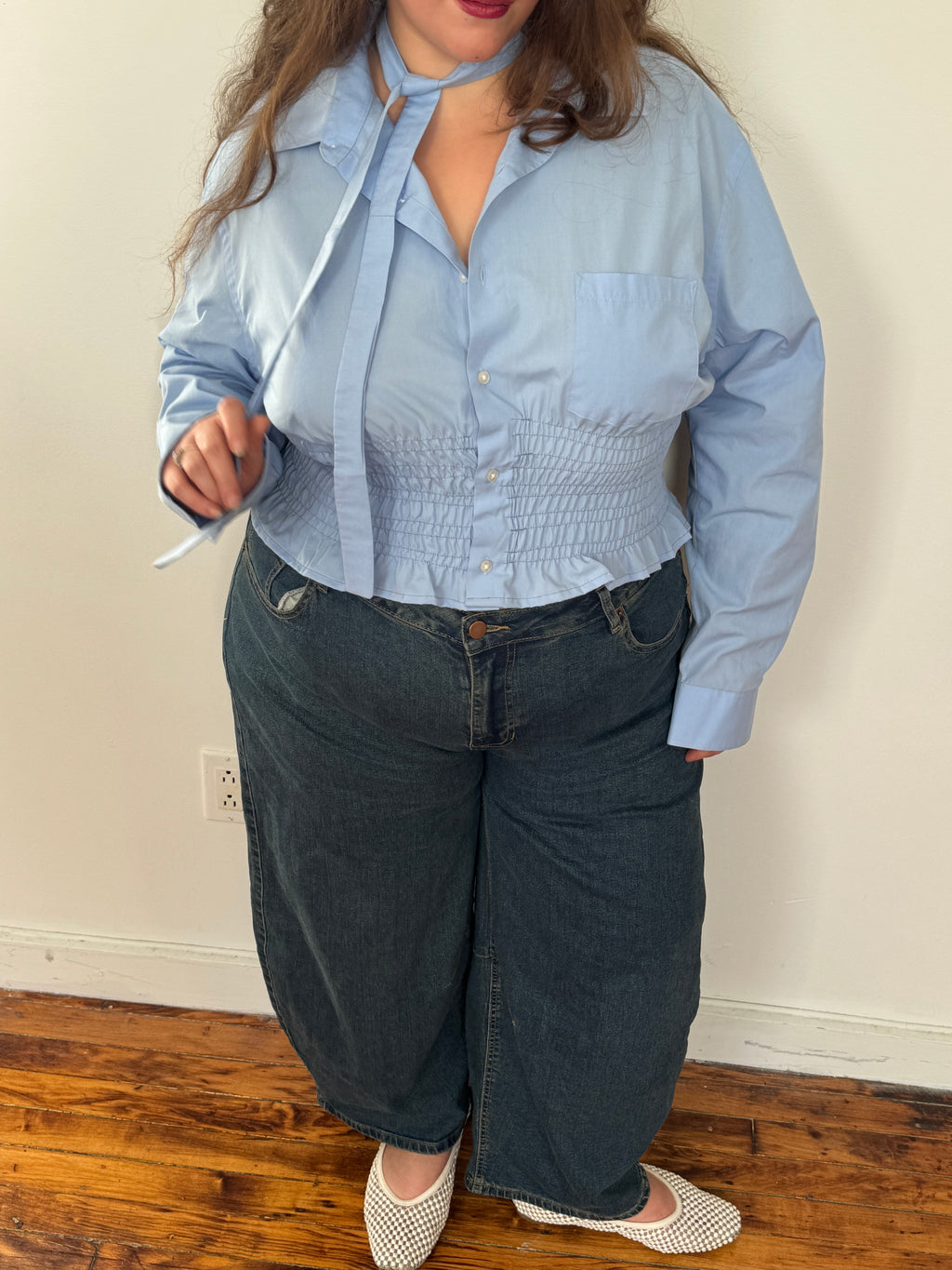 Marielle Top in BABY BLUE (XL-1X)