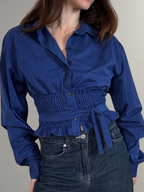 Marielle Top / Blue Pinstripes XS/S