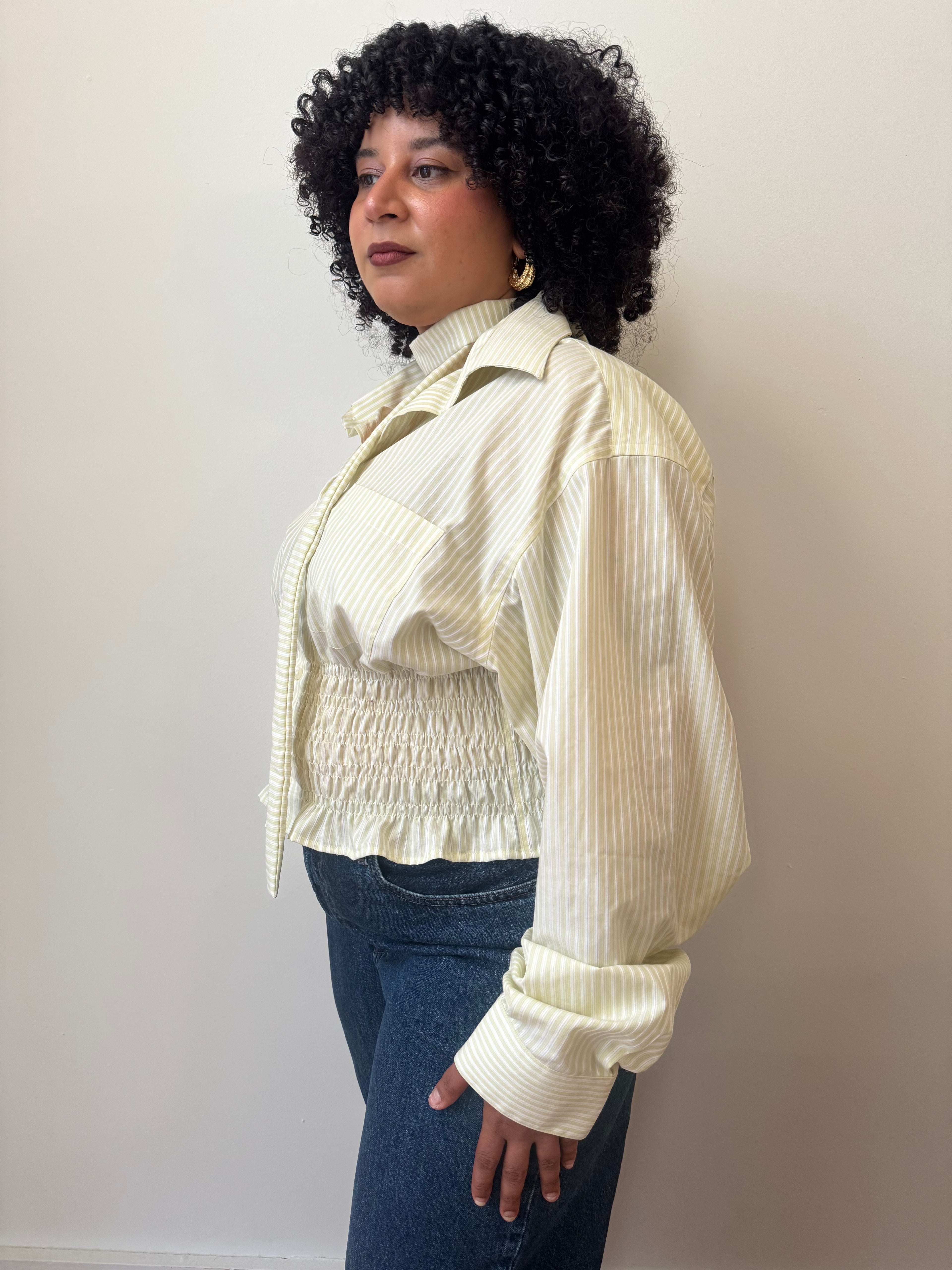 Marielle Top in Citrus Green Stripes (XL-1X)