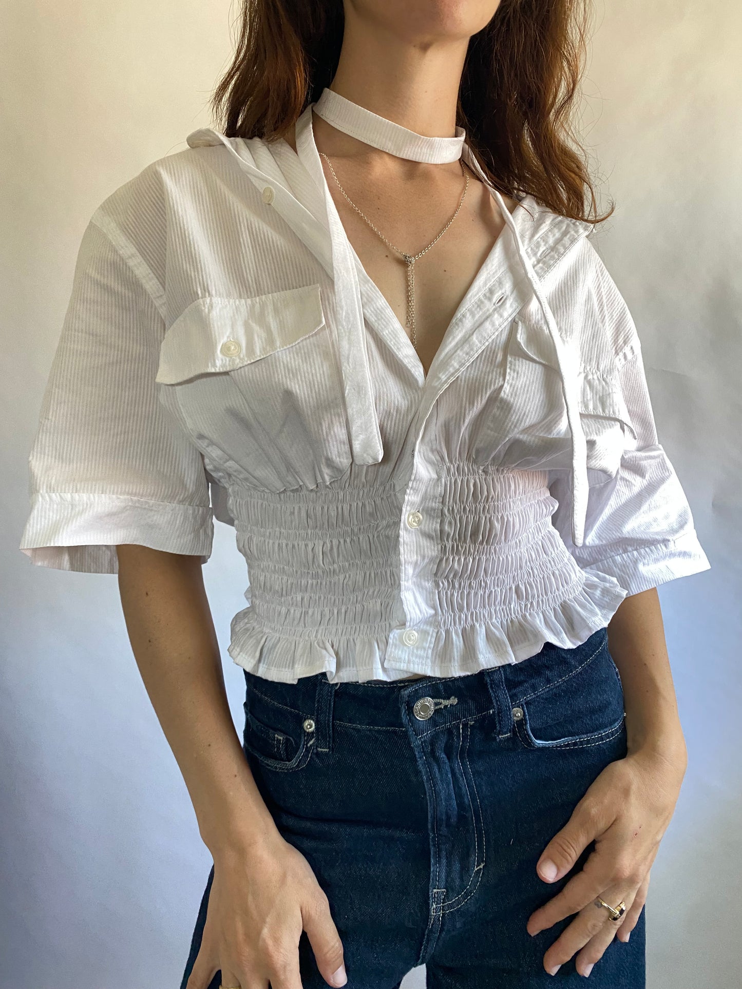 Marielle Top / White Short Sleeve/ M