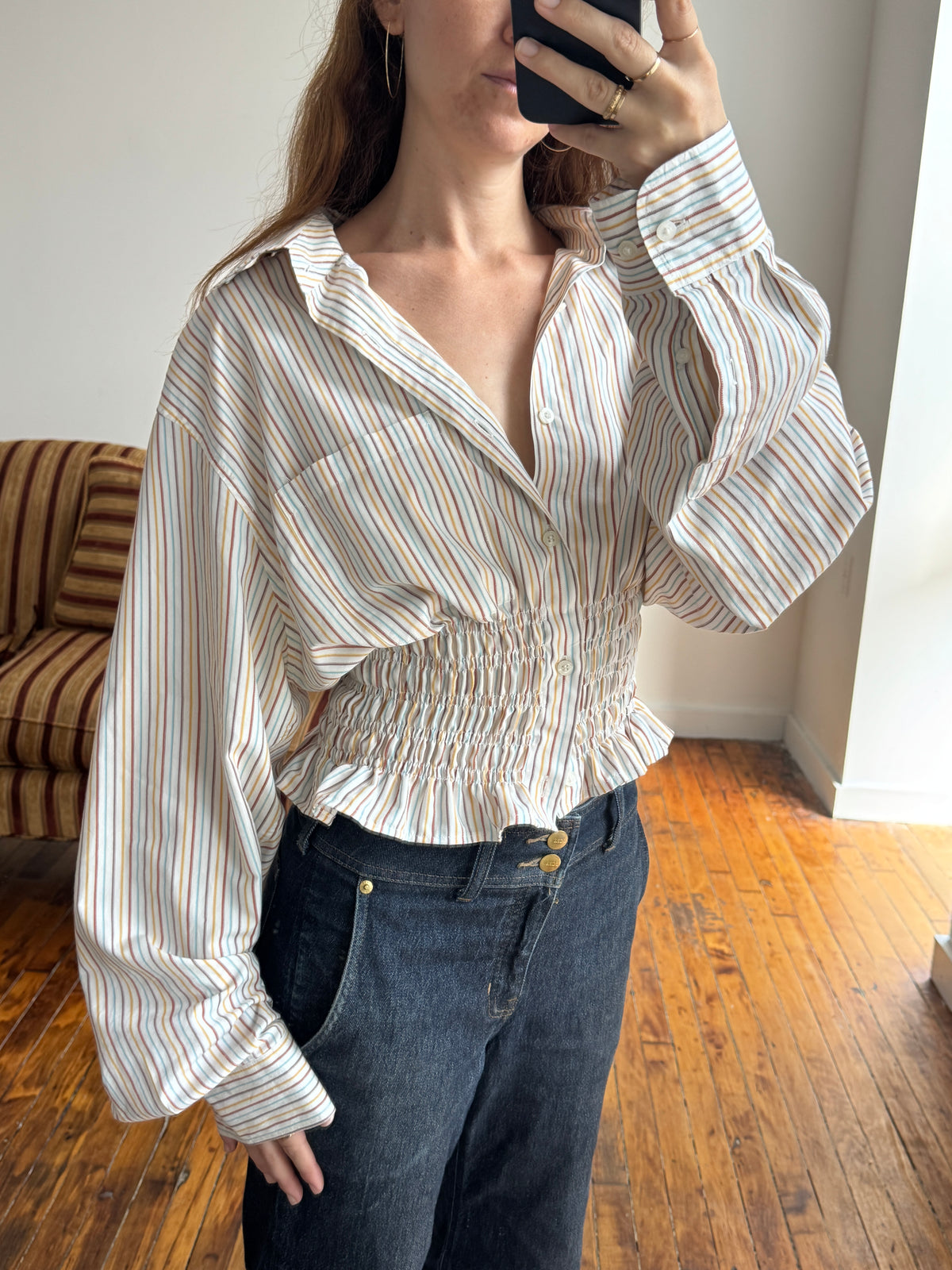MARIELLE TOP in Whimsy Stripes (M/L)