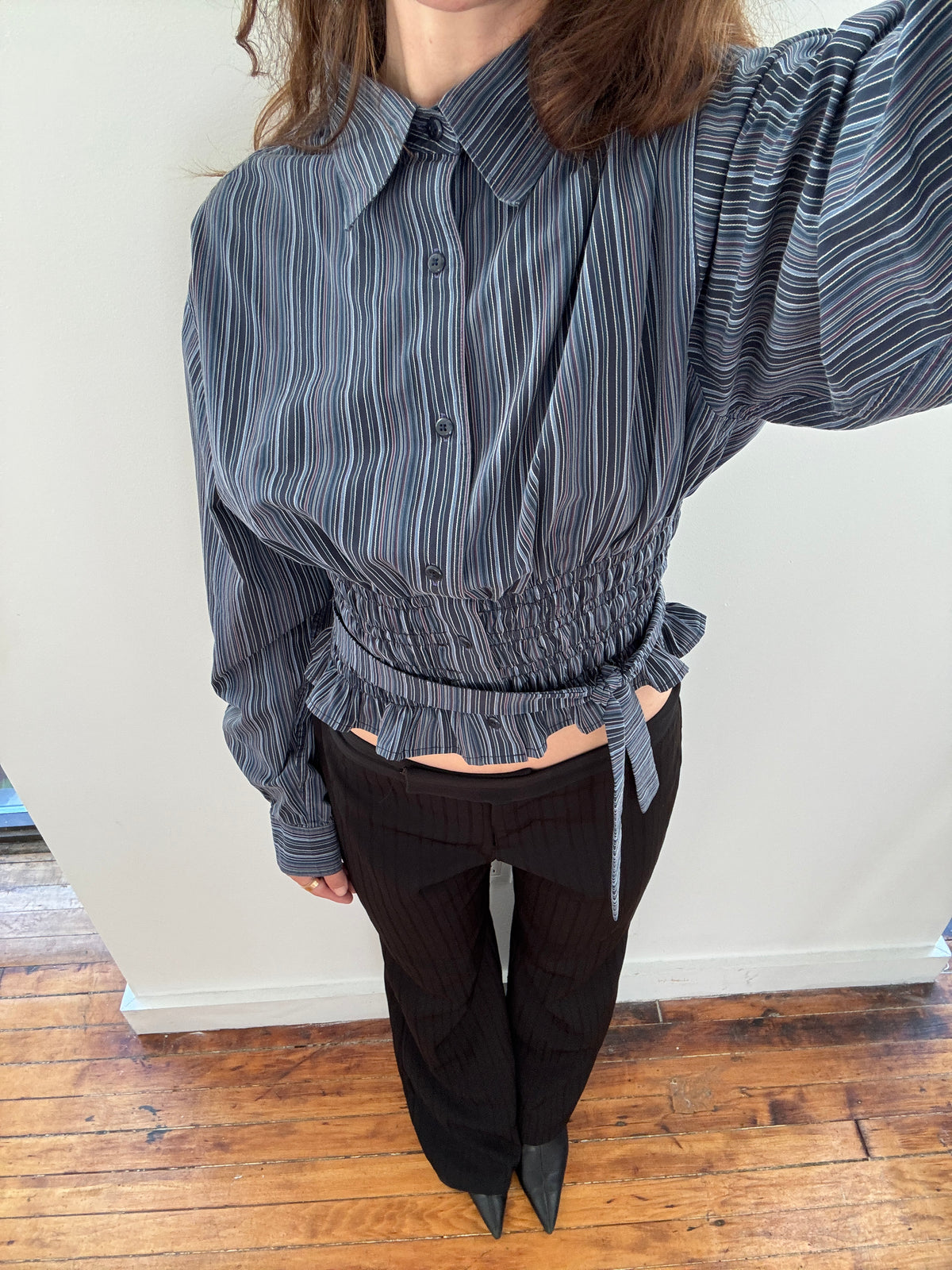 MARIELLE TOP in BLUE Stripes (M/L)