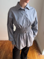 Elodie Top in Gray Sheen Stripes (M/L)