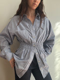 Elodie Top in French Blue Stripes (L/XL)