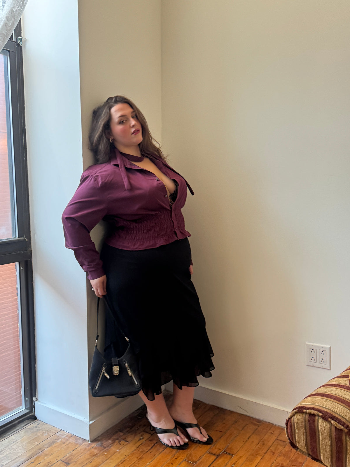 Marielle Top in BURGUNDY (1X-2X)