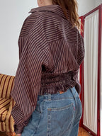 Marielle Top / Plum Gold Stripes (M-L)
