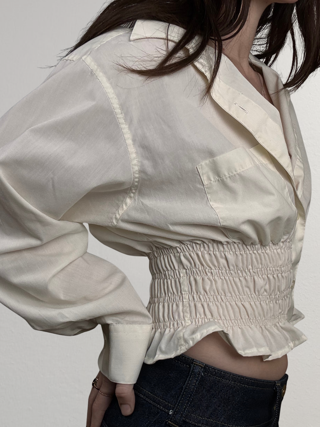 Marielle Top / Ivory (Sheer) M/L