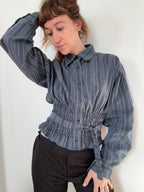MARIELLE TOP in BLUE Stripes (M/L)