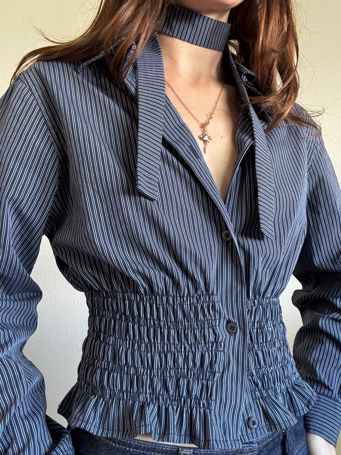 Marielle Top / Black & Gray Stripes