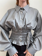 MARIELLE TOP in Sheen Gray (L/XL)