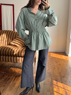 Elodie Top in Green Plaid (M/L)