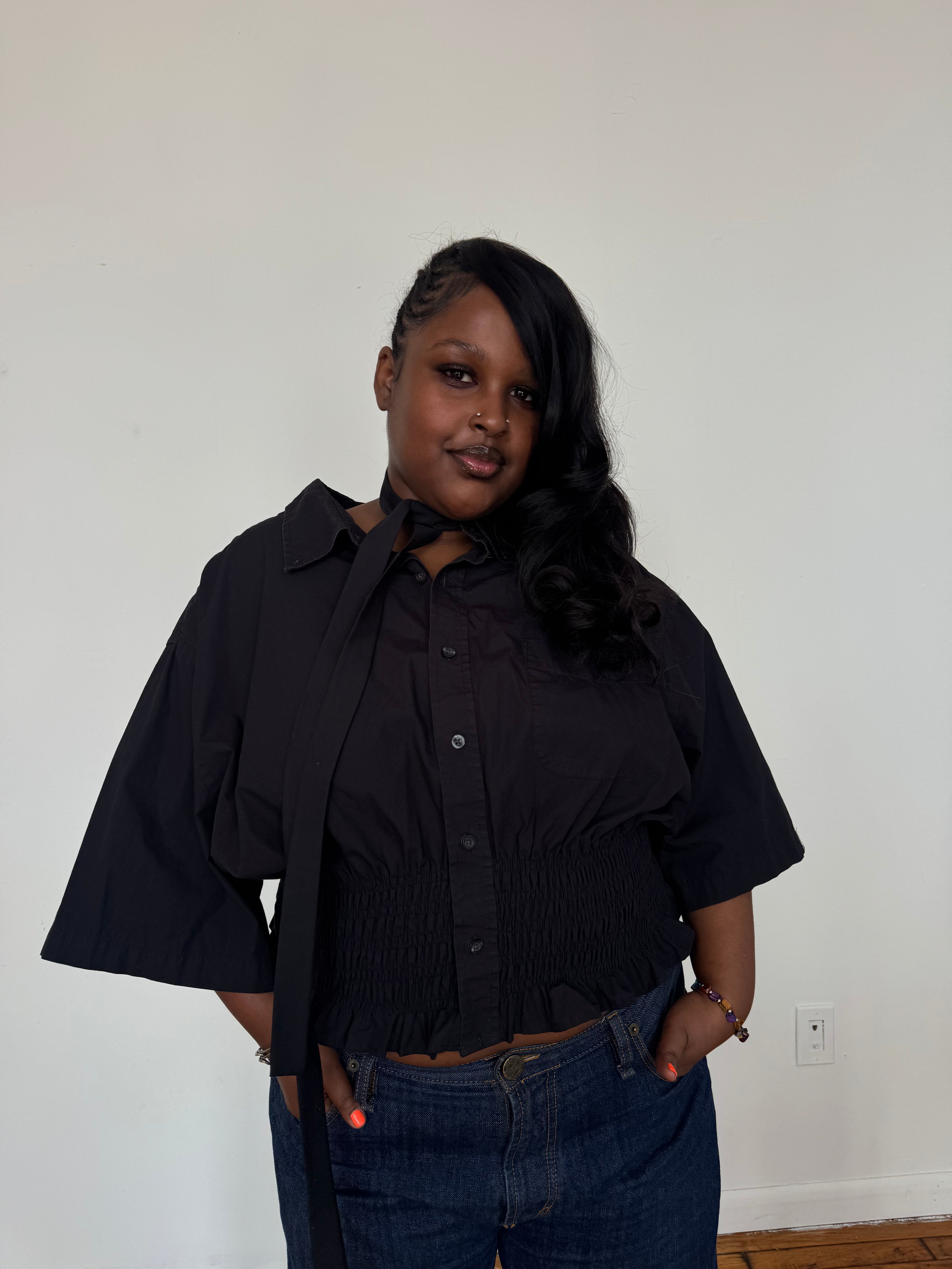 Marielle Top / Black Short Sleeve 2X-4X