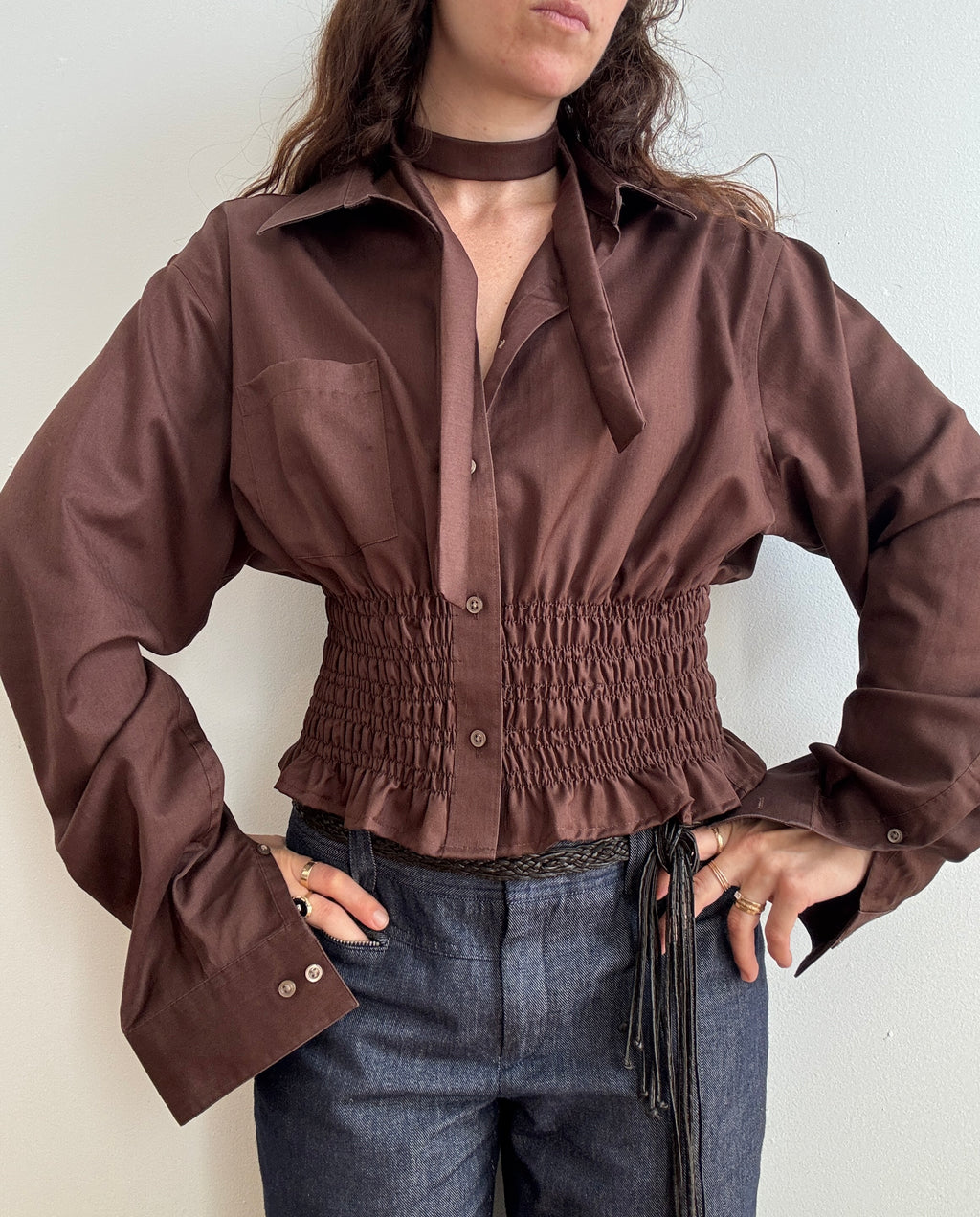 MARIELLE TOP in CAFÉ BROWN (M/L)