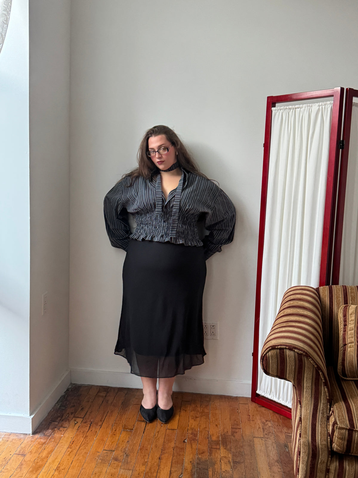Marielle Top in SHADOW Stripes (1X-2X & TALL)