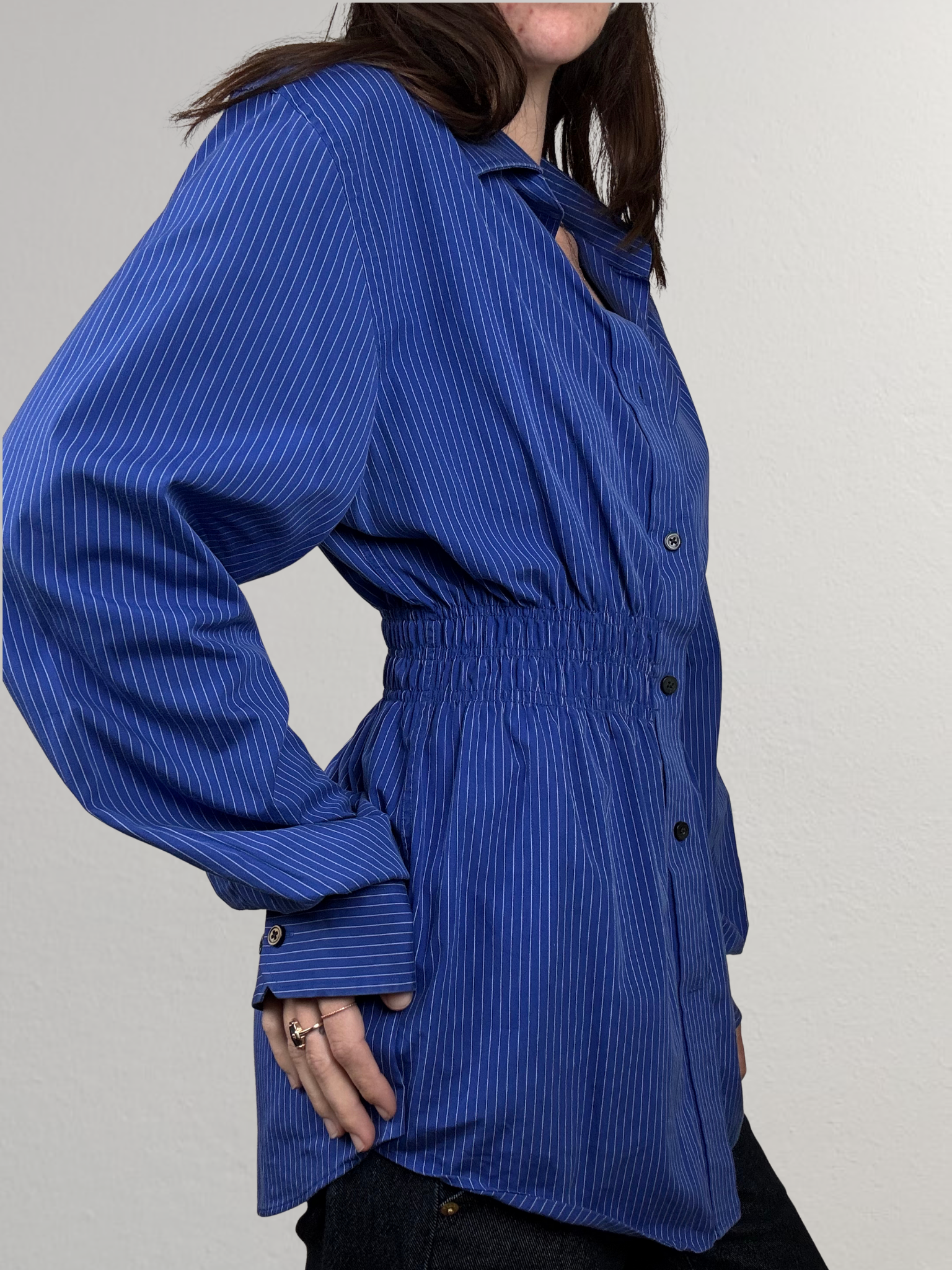 Marielle Top / Blue Pinstripe S/M
