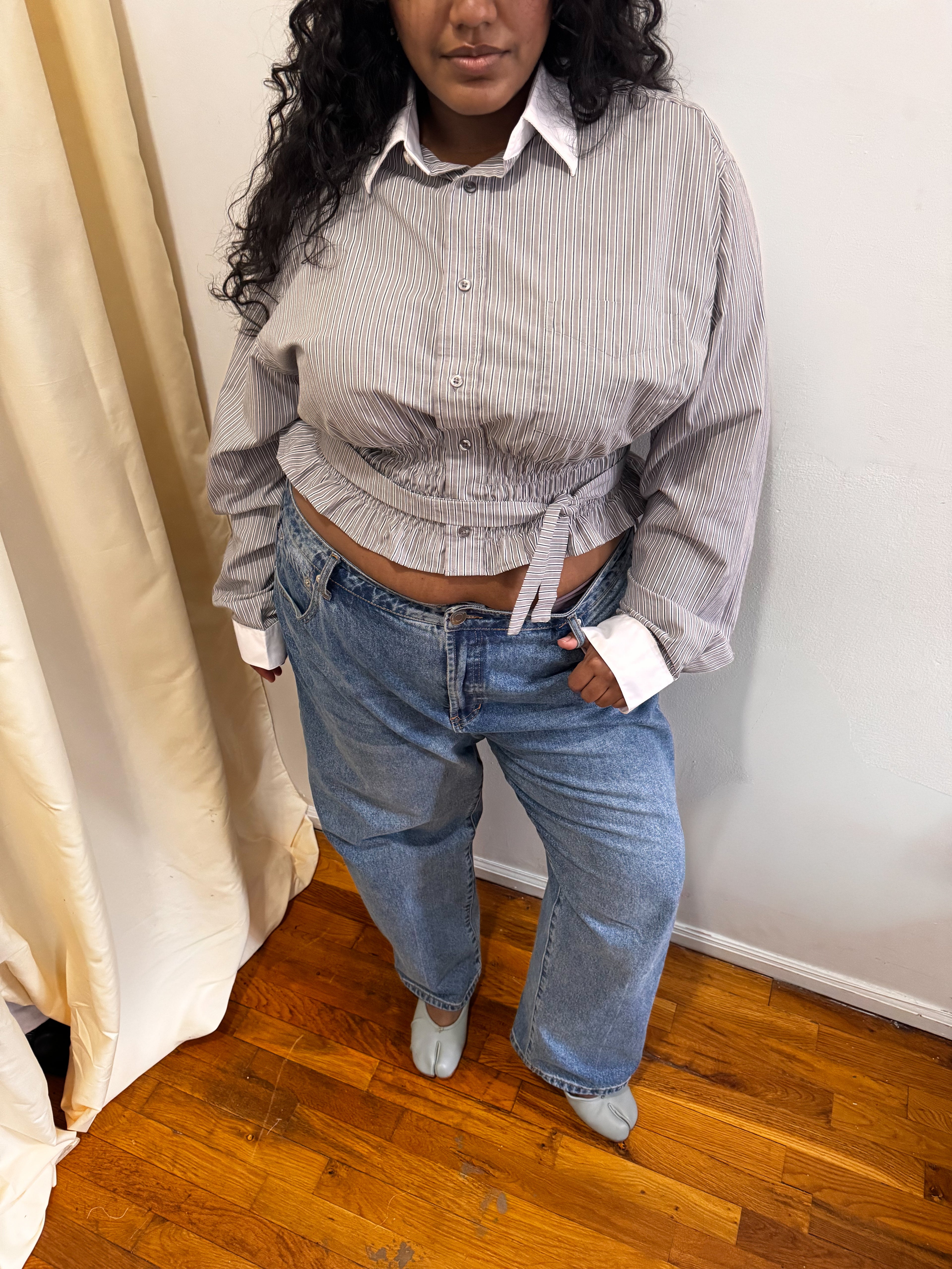 Marielle Top / Tan Stripes 1X