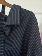 Marielle Top in Black & Blue Stripes (1X-3X)