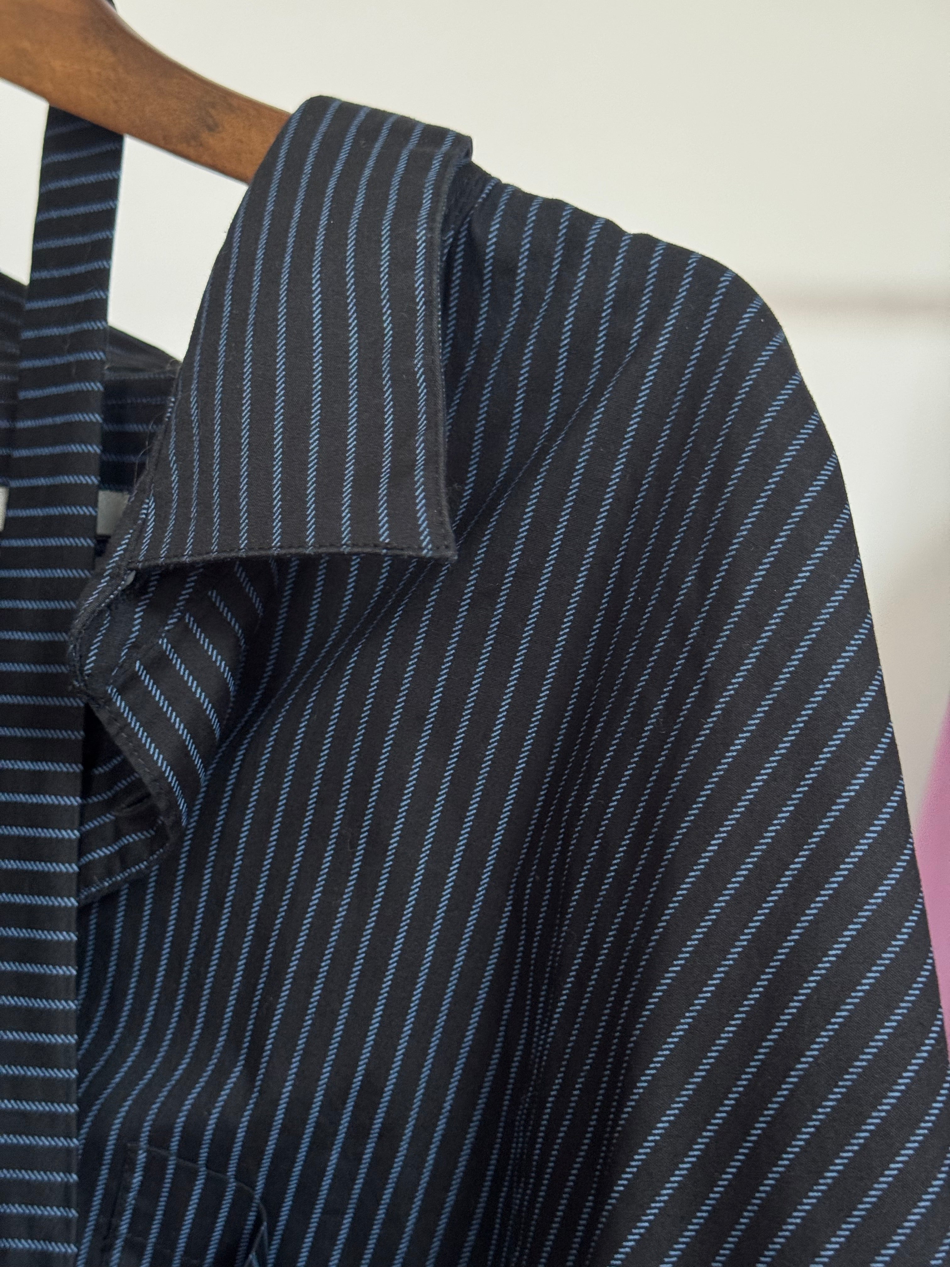 Marielle Top in Black & Blue Stripes (1X-3X)