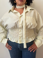 Marielle Top in Citrus Green Stripes (XL-1X)