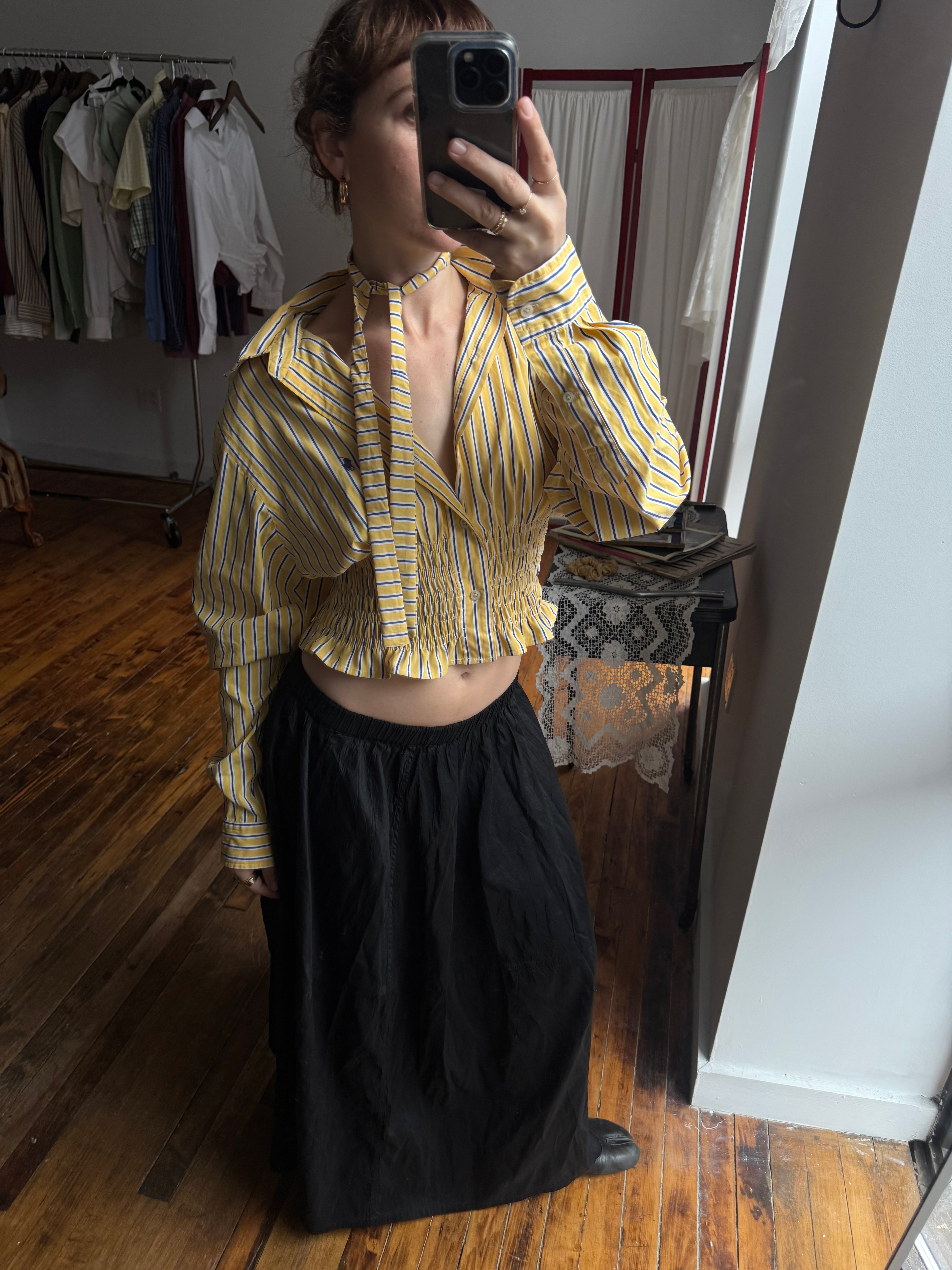 Marielle Top / Yellow & Blue Stripes (M)