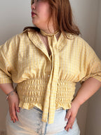 Marielle Top in Yellow Squares (XL-2X)