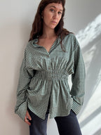 Elodie Top in Green Plaid (M/L)
