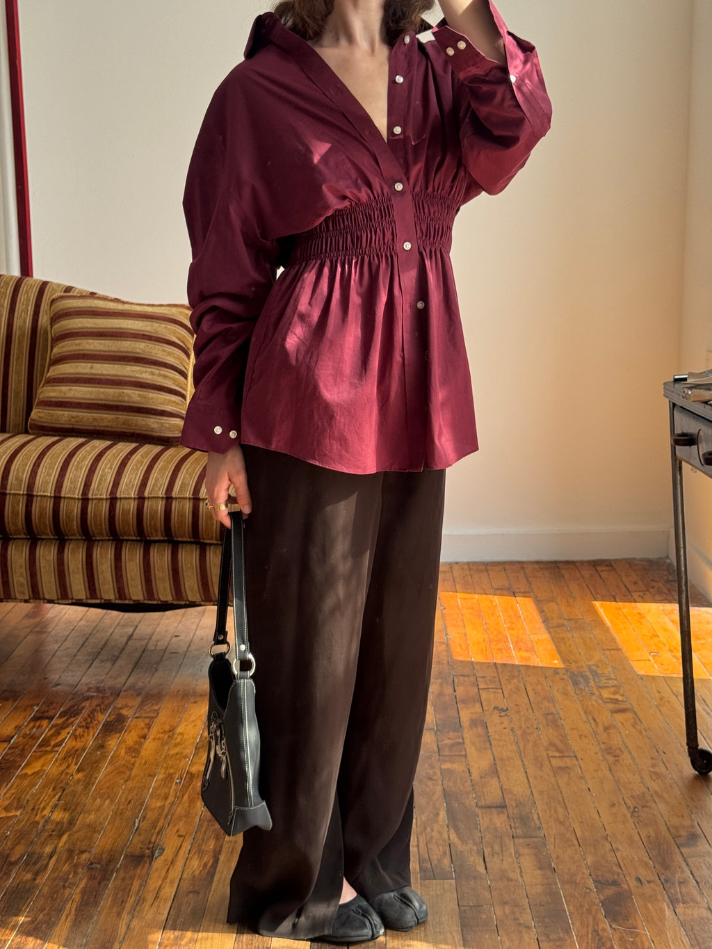 Elodie Top in Burgundy (M/L)