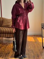 Elodie Top in Burgundy (M/L)
