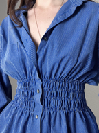 Marielle Top / Blue & Gray Stripes M