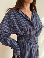 Elodie Top in Eclectic Blue Stripes (M/L)