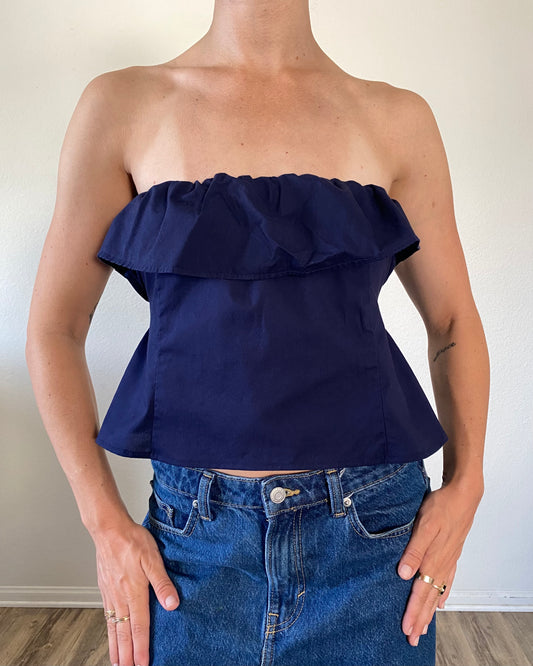 The Camille Top / Navy / Medium