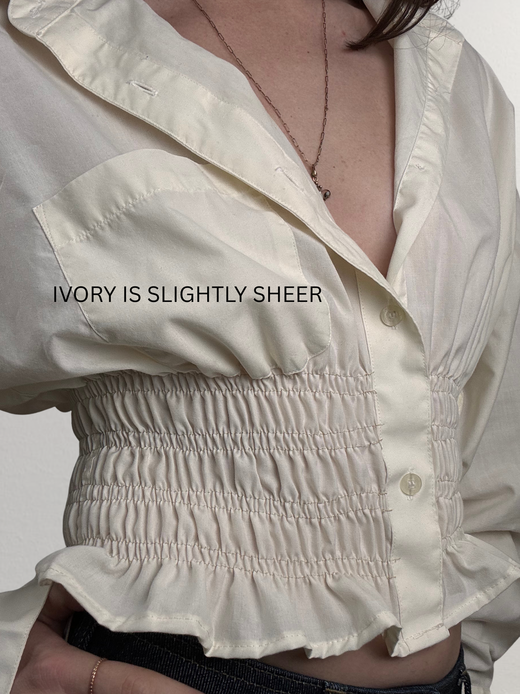 Marielle Top / Ivory (Sheer) M/L