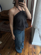 The Camille Top / Black Pinstripes / Small-Medium