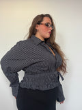 Marielle Top in BLACK & GRAY Stripes (1X-2X)
