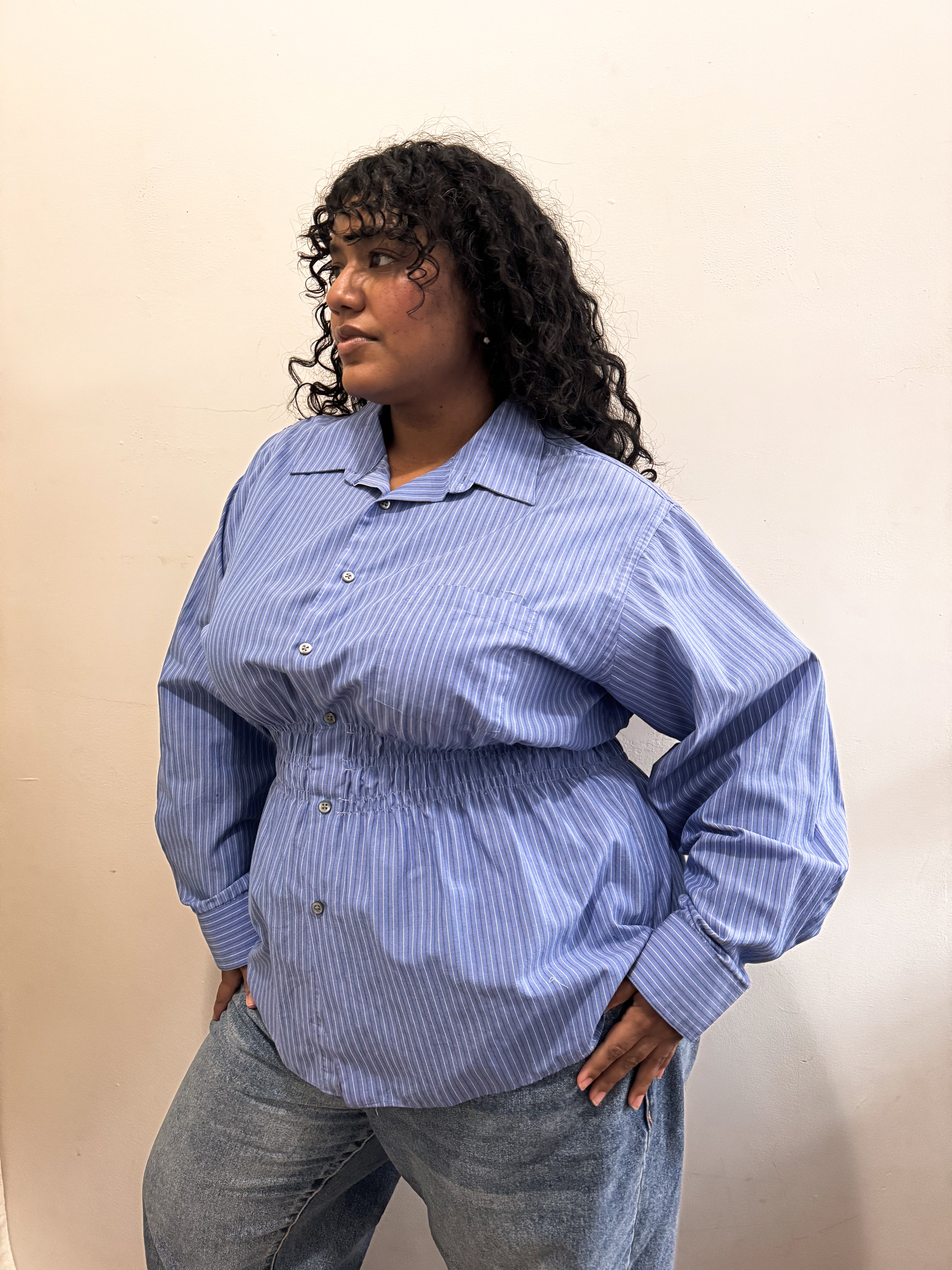 Marielle Top / Light Blue Stripes XL-1X